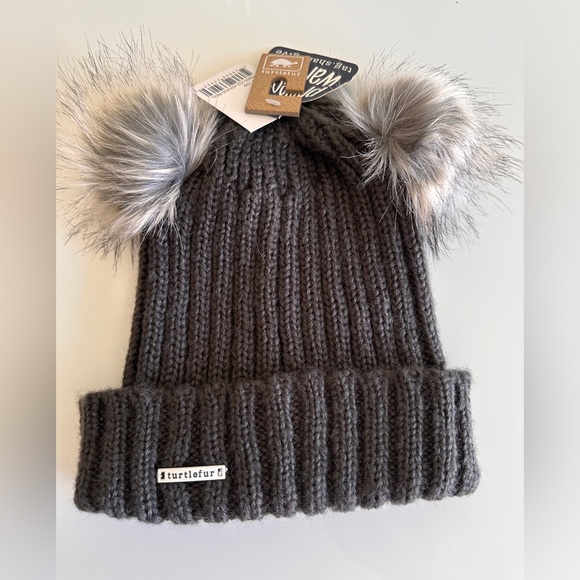 NEW Turtlefur Winter Hat with Ears Pom Poms - Picture 2 of 6